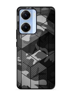 Hexagonal Pattern Glossy Metal Phone Cover for Vivo V29E (5G)