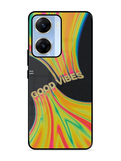 Good Vibes Glossy Metal Phone Cover for Vivo V29E (5G) Zapvi