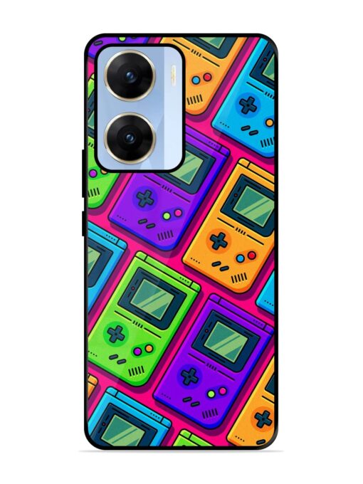 Game Seamless Pattern Glossy Metal Phone Cover for Vivo V29E (5G) Zapvi