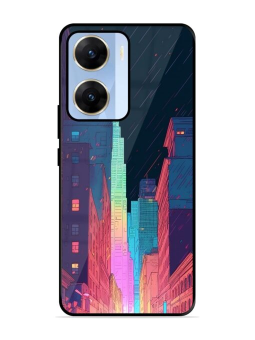 Minimal City Art Glossy Metal Phone Cover for Vivo V29E (5G) Zapvi