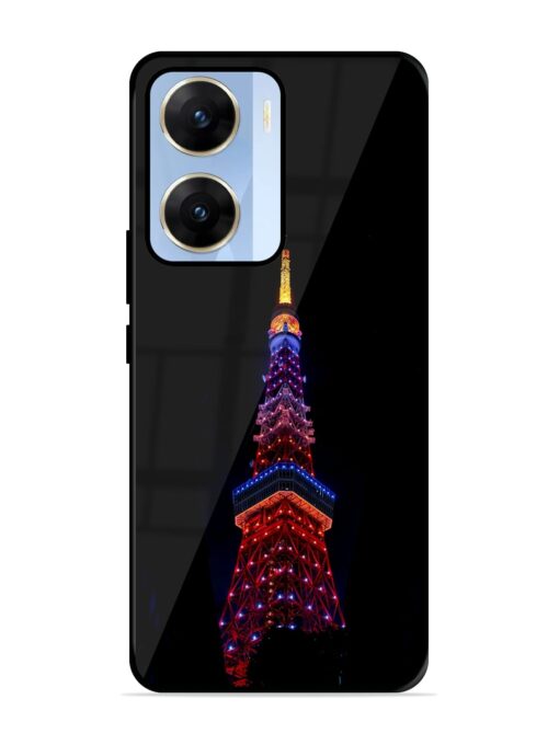 Eiffel Tower Night View Glossy Metal Phone Cover for Vivo V29E (5G) Zapvi