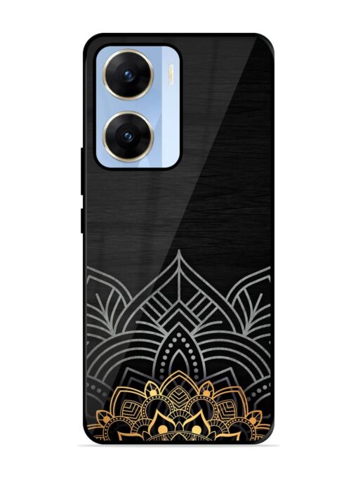 Decorative Golden Pattern Glossy Metal Phone Cover for Vivo V29E (5G) Zapvi