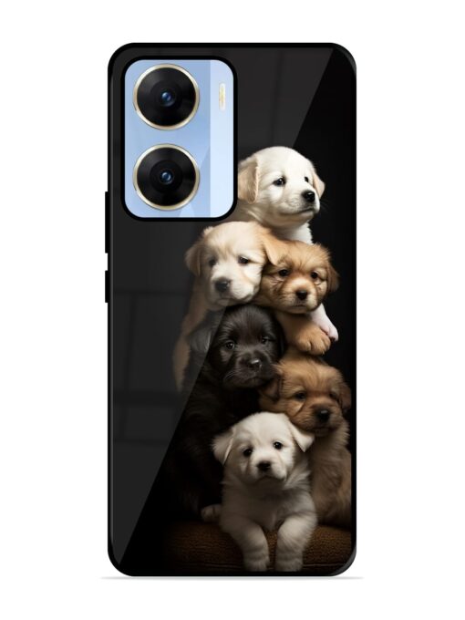 Cute Baby Dogs Glossy Metal Phone Cover for Vivo V29E (5G) Zapvi