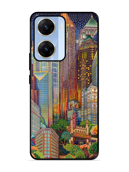 Cityscapes Art Glossy Metal Phone Cover for Vivo V29E (5G) Zapvi