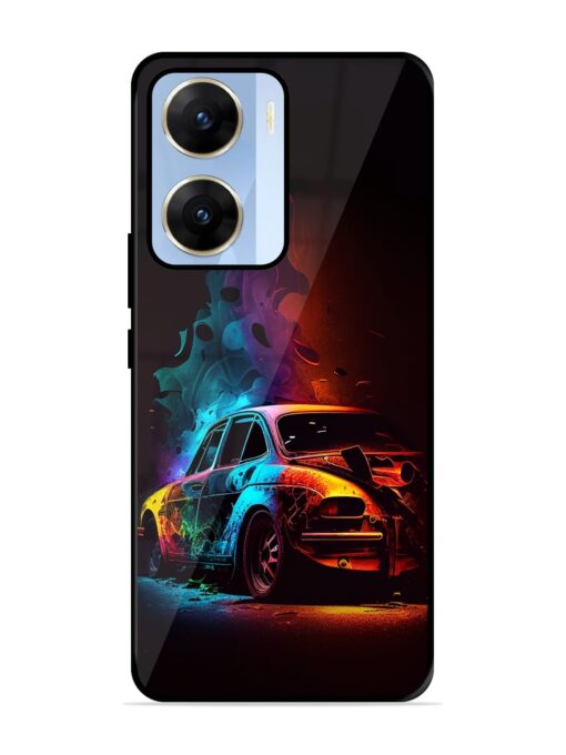 High Classic Car Art Glossy Metal Phone Cover for Vivo V29E (5G) Zapvi