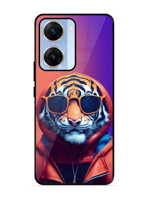 Tiger Animation Glossy Metal Phone Cover for Vivo V29E (5G) Zapvi