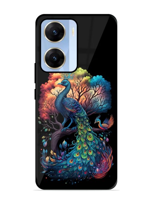 Peacock Tree Art Glossy Metal Phone Cover for Vivo V29E (5G) Zapvi