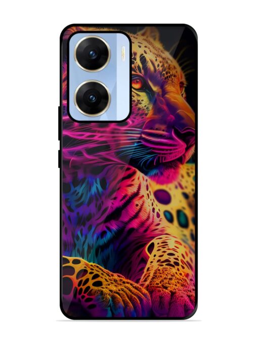 Leopard Art Glossy Metal Phone Cover for Vivo V29E (5G) Zapvi