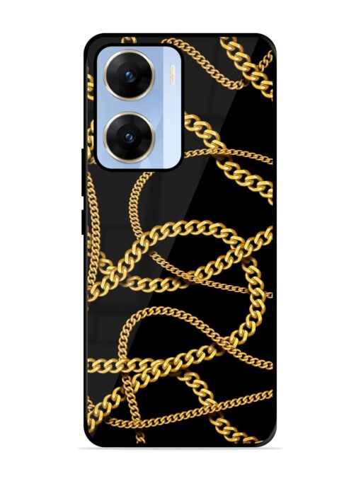 Decorative Golde Chain Glossy Metal Phone Cover for Vivo V29E (5G) Zapvi