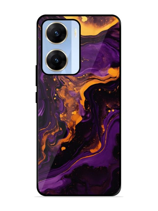 Painting Of A Purple Glossy Metal Phone Cover for Vivo V29E (5G) Zapvi