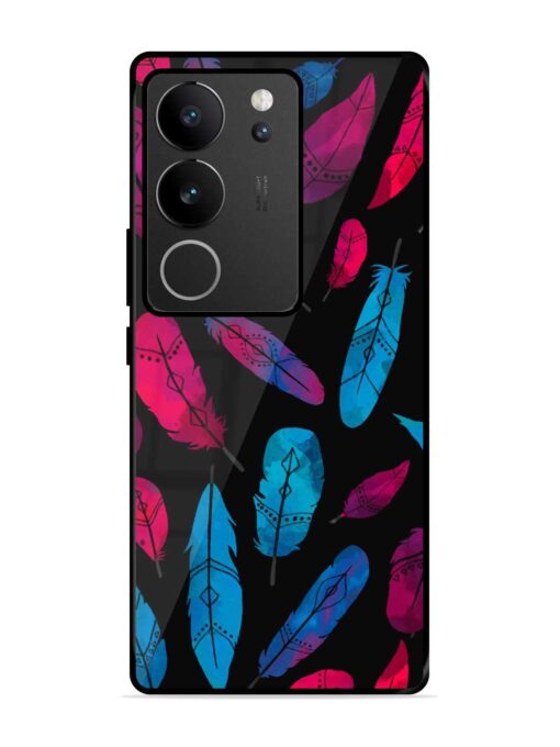 Feather Art Glossy Metal Phone Cover for Vivo V29 Pro (5G)