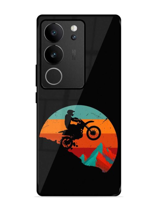 Mountain Bike Glossy Metal Phone Cover for Vivo V29 Pro (5G)