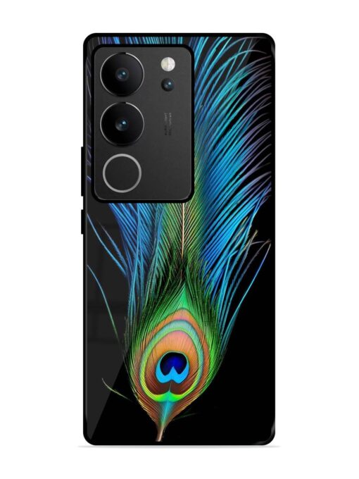 Peacock Feather Glossy Metal TPU Phone Cover for Vivo V29 Pro (5G)