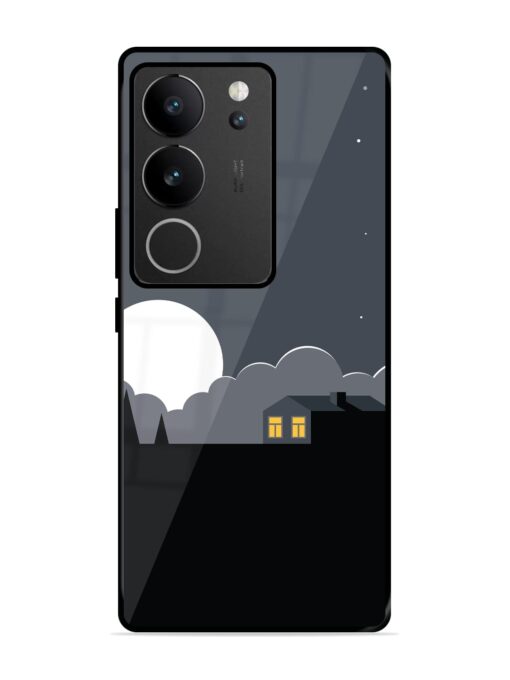 Full Moon Vector Art Glossy Metal Phone Cover for Vivo V29 Pro (5G)