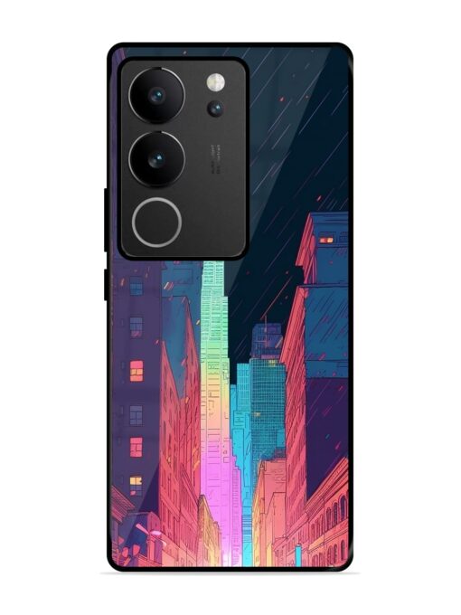 Minimal City Art Glossy Metal Phone Cover for Vivo V29 Pro (5G)