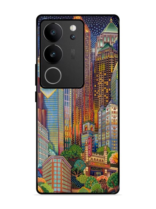 Cityscapes Art Glossy Metal Phone Cover for Vivo V29 Pro (5G)