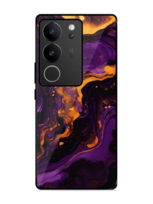 Painting Of A Purple Glossy Metal Phone Cover for Vivo V29 Pro (5G)