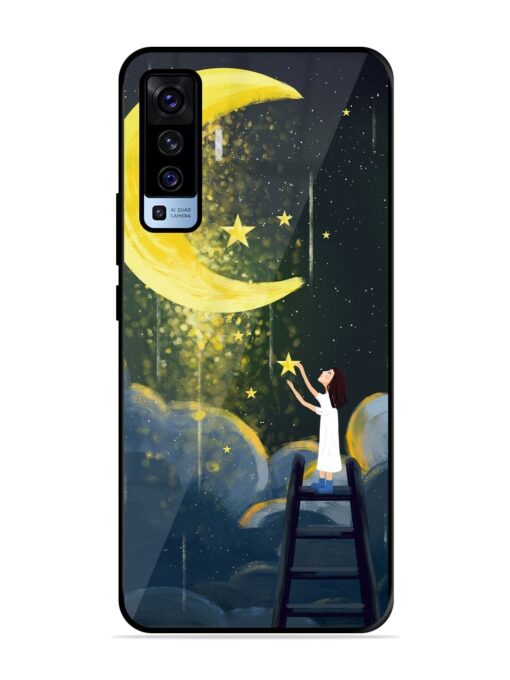 Moonlight Healing Night Illustration Glossy Metal TPU Phone Cover for Vivo X50 Zapvi