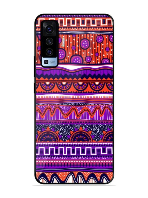 Ethnic Seamless Pattern Glossy Metal TPU Phone Cover for Vivo X50 Zapvi