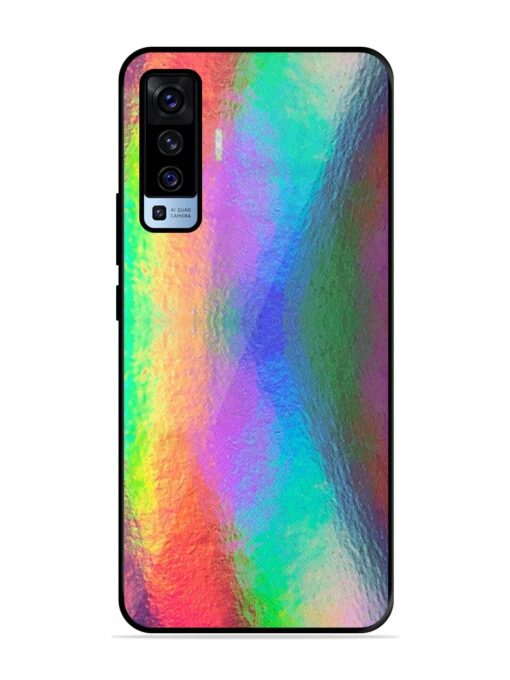 Colorful Holographic Background Glossy Metal TPU Phone Cover for Vivo X50 Zapvi