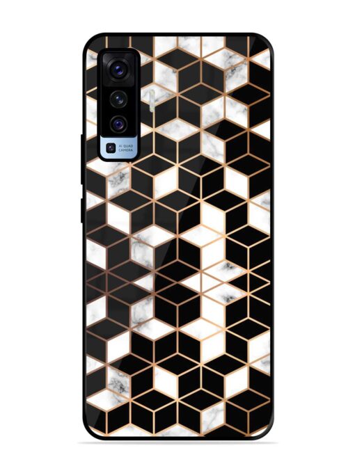 Vector Marble Texture Glossy Metal Phone Cover for Vivo X50 Zapvi