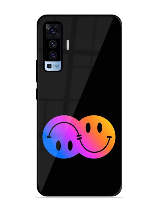 Gradient Smile Art Glossy Metal TPU Phone Cover for Vivo X50 Zapvi