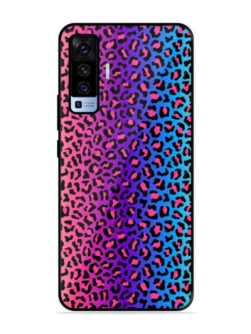 Colorful Leopard Seamless Glossy Metal Phone Cover for Vivo X50 Zapvi