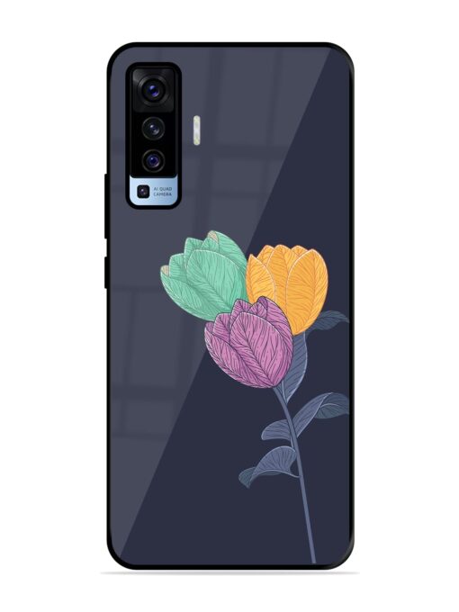 Flower Vector Glossy Metal Phone Cover for Vivo X50 Zapvi