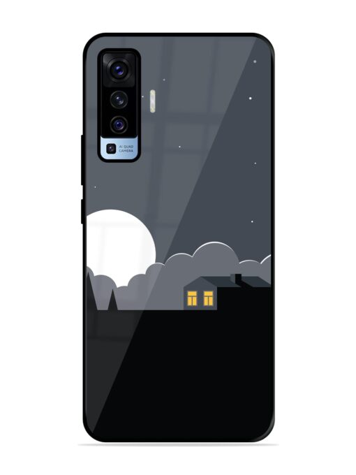 Full Moon Vector Art Glossy Metal Phone Cover for Vivo X50 Zapvi