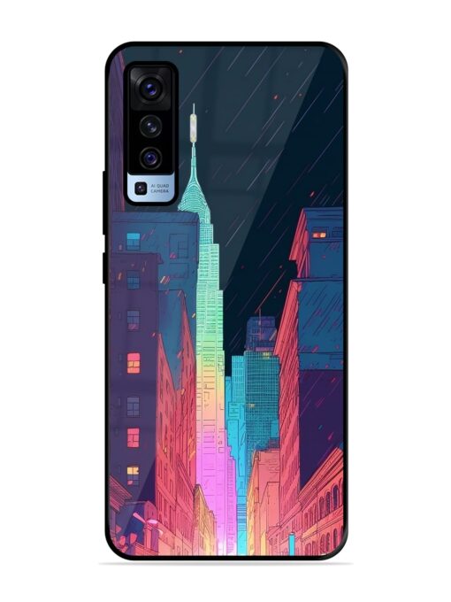 Minimal City Art Glossy Metal Phone Cover for Vivo X50 Zapvi