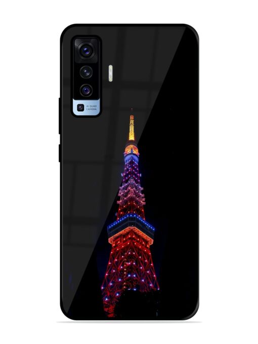 Eiffel Tower Night View Glossy Metal Phone Cover for Vivo X50 Zapvi