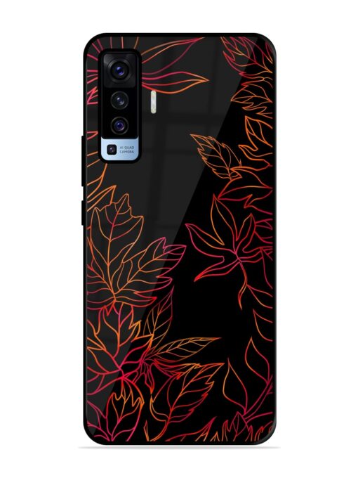 Red Floral Pattern Glossy Metal Phone Cover for Vivo X50 Zapvi