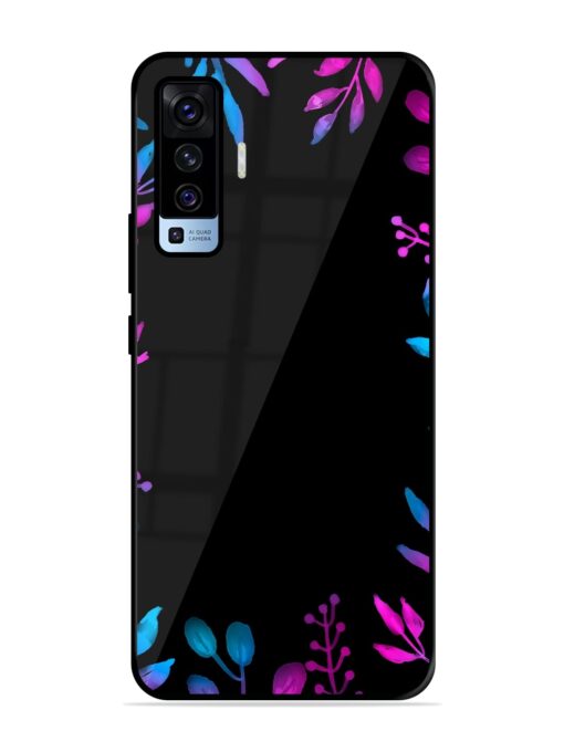 Flower Pattern Watercolor Glossy Metal Phone Cover for Vivo X50 Zapvi