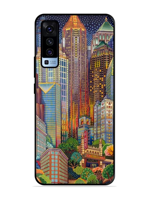 Cityscapes Art Glossy Metal Phone Cover for Vivo X50 Zapvi