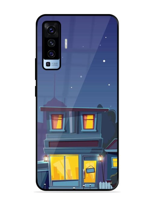 Vector Night House Glossy Metal Phone Cover for Vivo X50 Zapvi