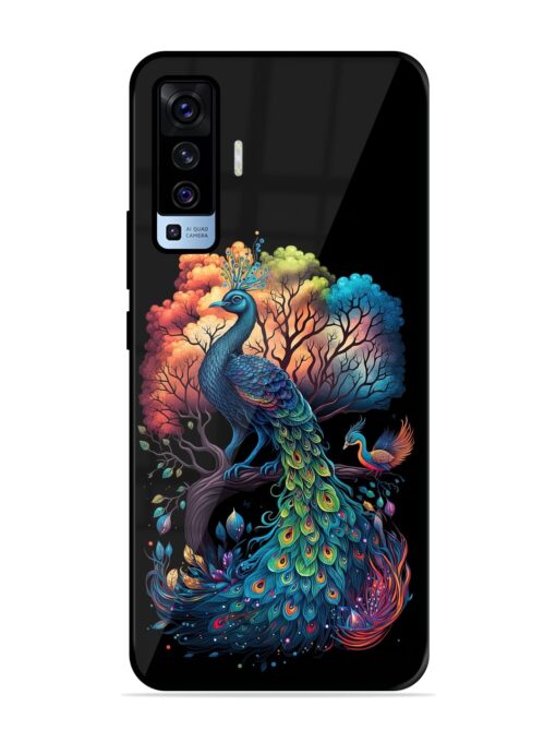 Peacock Tree Art Glossy Metal Phone Cover for Vivo X50 Zapvi