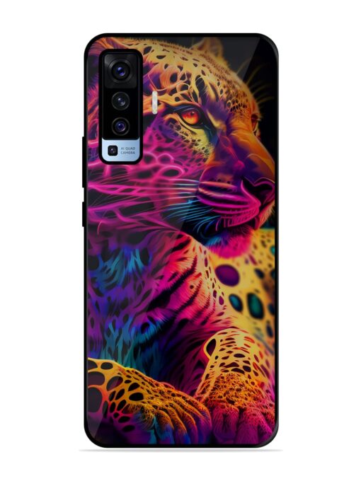 Leopard Art Glossy Metal Phone Cover for Vivo X50 Zapvi