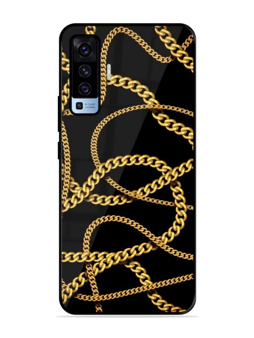 Decorative Golde Chain Glossy Metal Phone Cover for Vivo X50 Zapvi