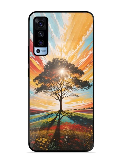 Abstract Tree Colorful Art Glossy Metal Phone Cover for Vivo X50 Zapvi