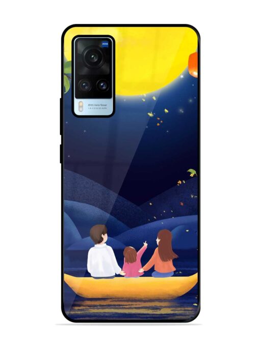 Happy Family And Beautiful View Glossy Metal Phone Cover for Vivo X60 Zapvi