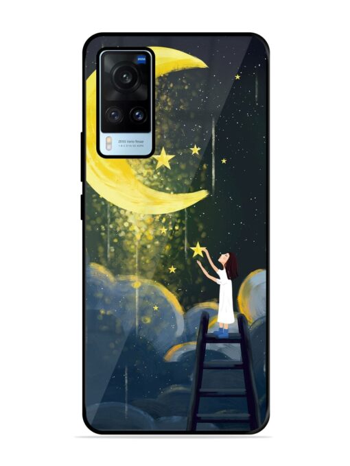 Moonlight Healing Night Illustration Glossy Metal TPU Phone Cover for Vivo X60