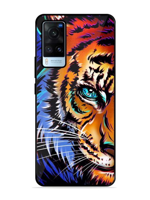 Colorful Lion Art Glossy Metal Phone Cover for Vivo X60 Zapvi