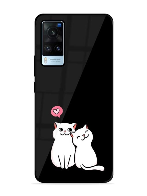 Cat Love Glossy Metal Phone Cover for Vivo X60 Zapvi