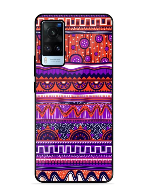 Ethnic Seamless Pattern Glossy Metal TPU Phone Cover for Vivo X60 Zapvi