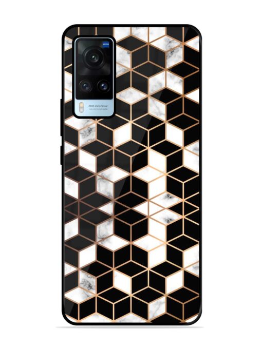 Vector Marble Texture Glossy Metal Phone Cover for Vivo X60 Zapvi