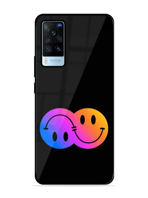 Gradient Smile Art Glossy Metal TPU Phone Cover for Vivo X60 Zapvi