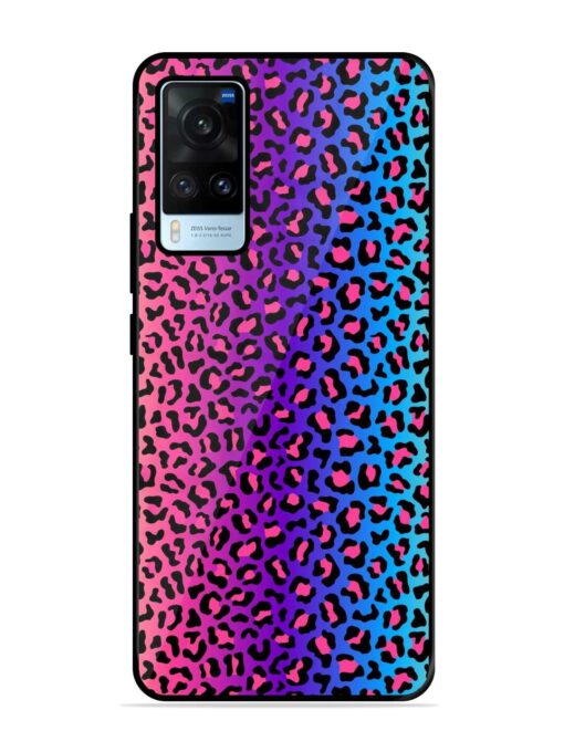 Colorful Leopard Seamless Glossy Metal Phone Cover for Vivo X60 Zapvi