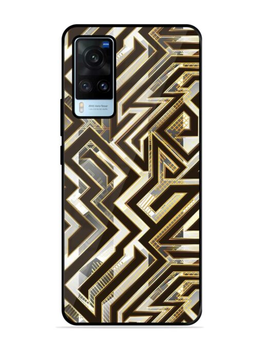 Technology Geometric Seamless Glossy Metal Phone Cover for Vivo X60 Zapvi