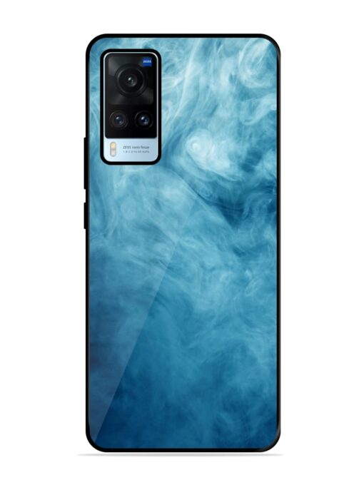 Blue Smoke Art Glossy Metal Phone Cover for Vivo X60 Zapvi