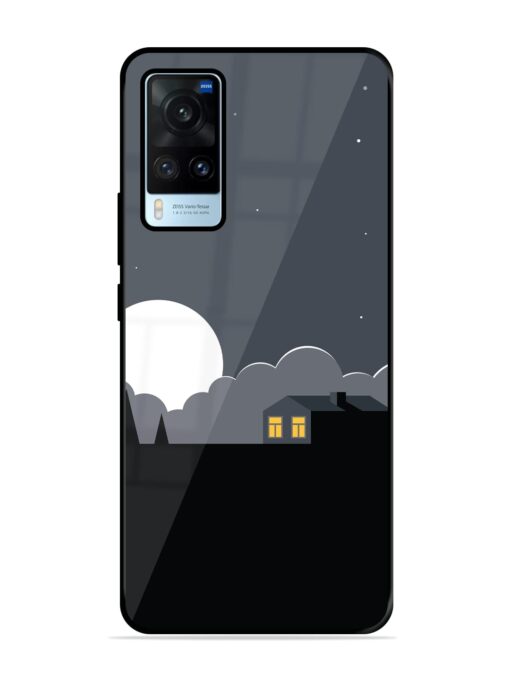 Full Moon Vector Art Glossy Metal Phone Cover for Vivo X60 Zapvi